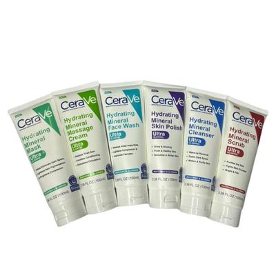 Hydrating Mineral Face Wash Set - 6 Pcs Exfoliating and Brightening Face Care