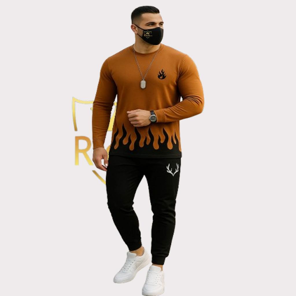 2Pcs Mens Micro Plain Tracksuit