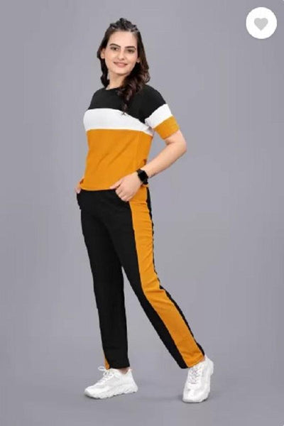 Stylish Yellow Printed Tracksuit